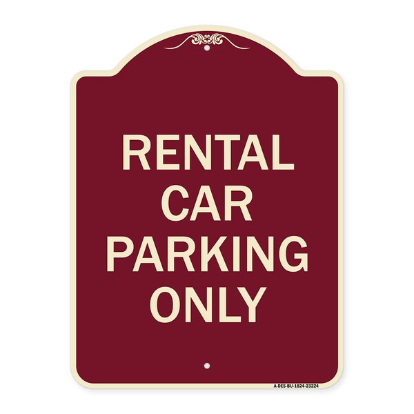 Rental Car Parking Only Heavy-Gauge Aluminum Architectural Sign